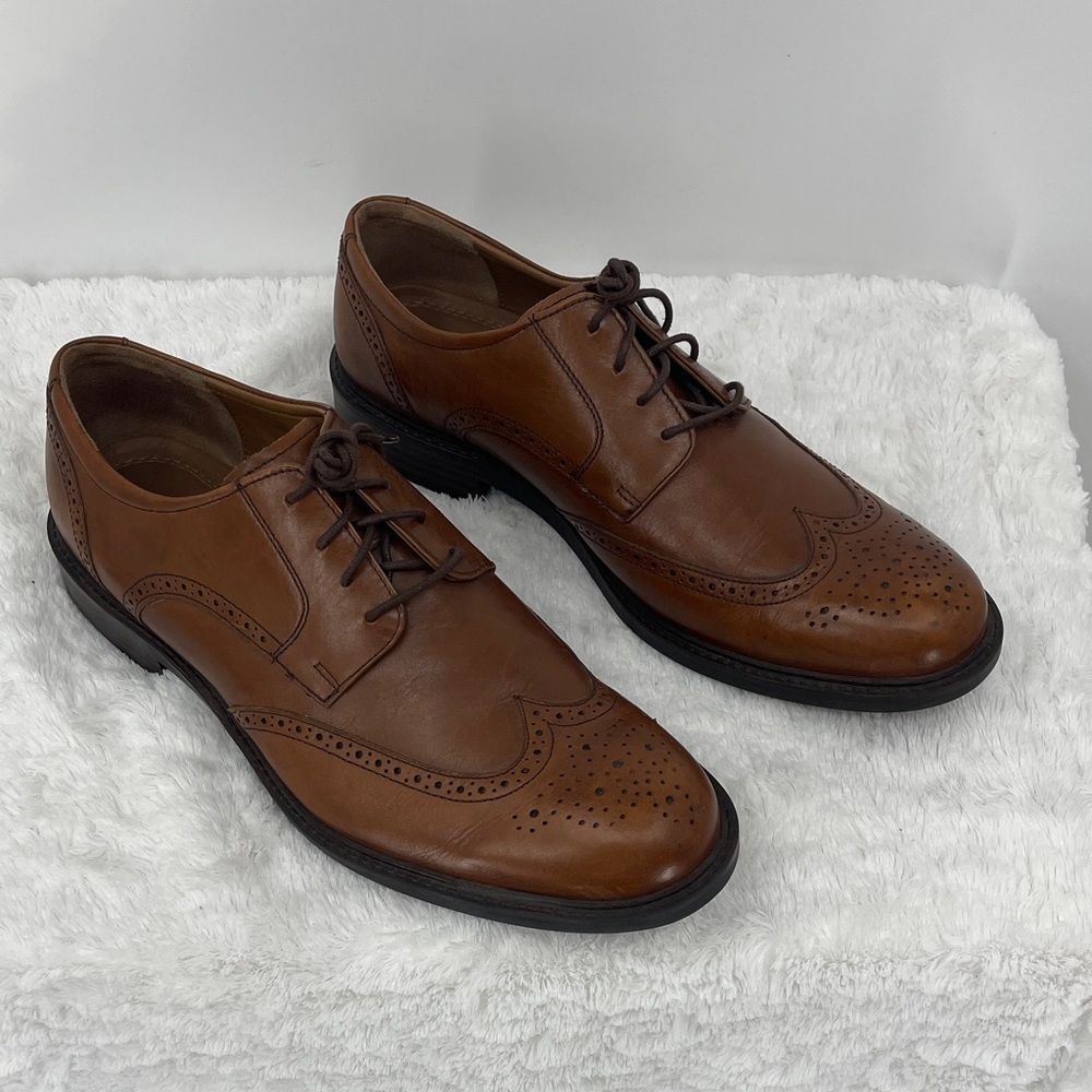 JOHNSTON &  MURPHY Classic Tan Leather Oxford Shoes MENS SIZE 13M